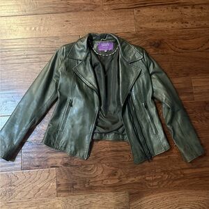 Made in Italy Saba Women's Olive Leather Jacket